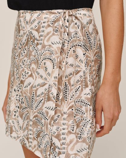 Bella Dahl Wrap Skirt - Tropical Palm Print
