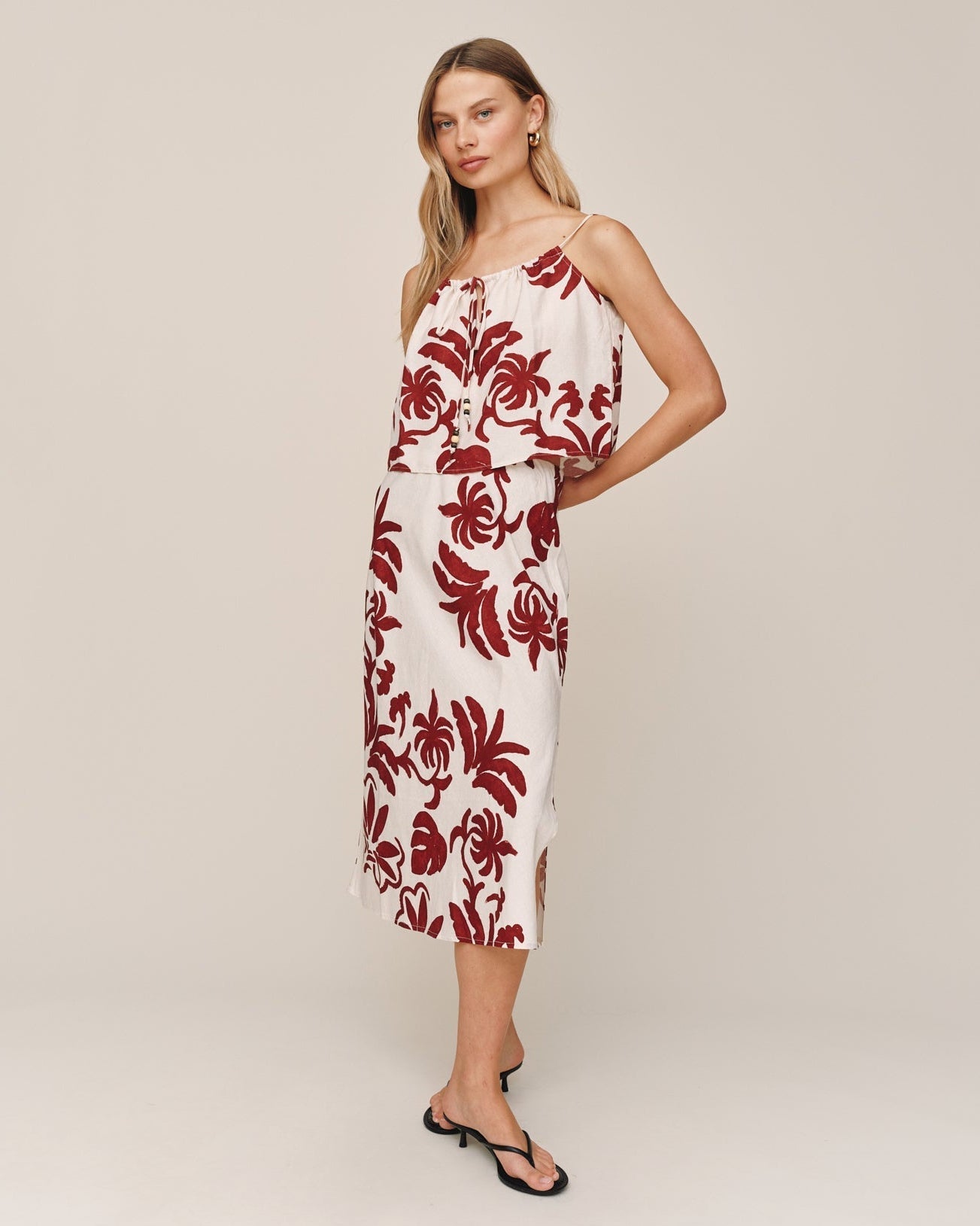 Bella Dahl Bias Side Slit Skirt - Island Damask Print