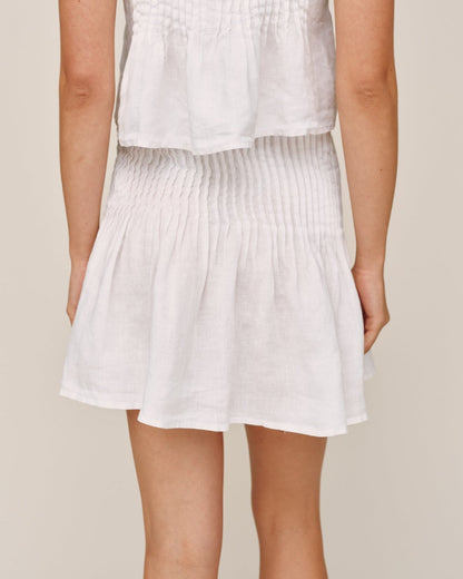 Bella Dahl Pintuck Mini Skirt- White
