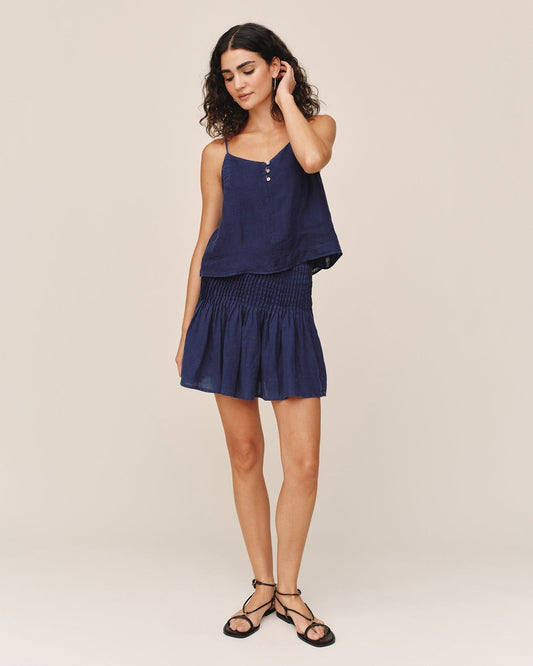 Bella Dahl Pintuck Mini Skirt - Nautical Night