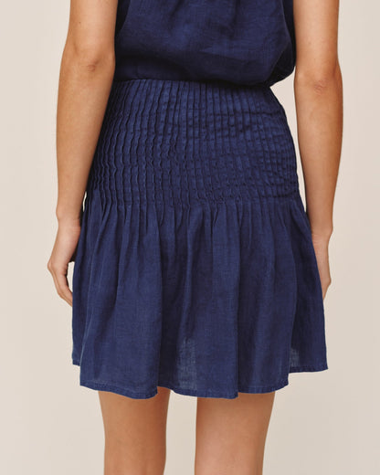 Bella Dahl Pintuck Mini Skirt - Nautical Night