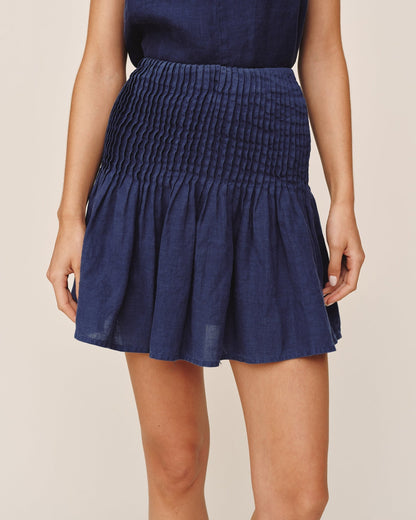 Bella Dahl Pintuck Mini Skirt - Nautical Night