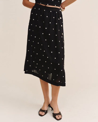 Bella Dahl Side Button Skirt - Cabana Dot