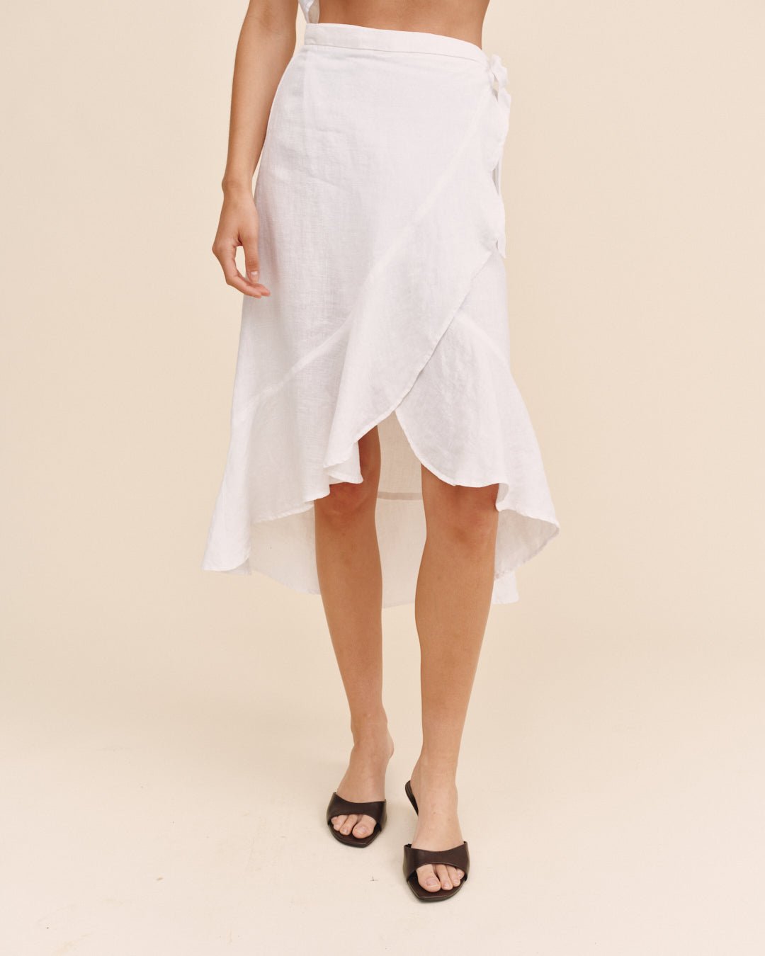Bella Dahl Ruffle Wrap Skirt - White