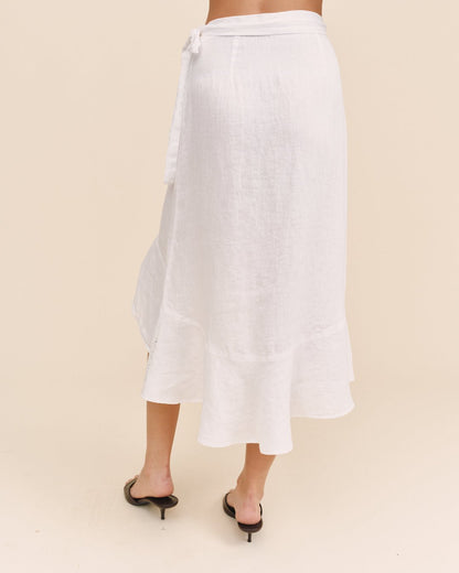 Bella Dahl Ruffle Wrap Skirt - White