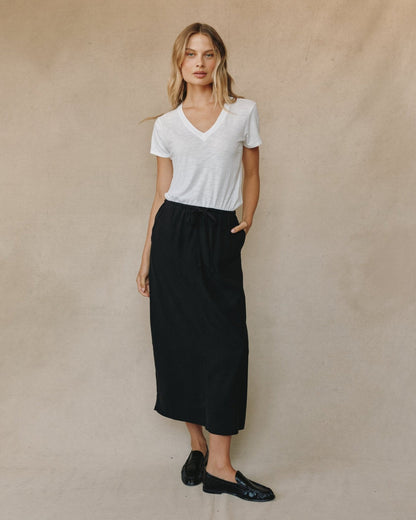 Bella Dahl BACK SLIT SKIRT VNBLK - Bella Dahl