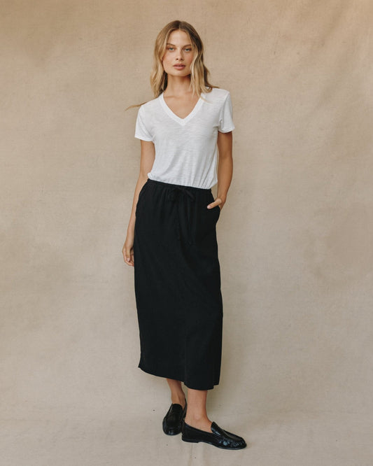 Bella Dahl BACK SLIT SKIRT VNBLK - Bella Dahl