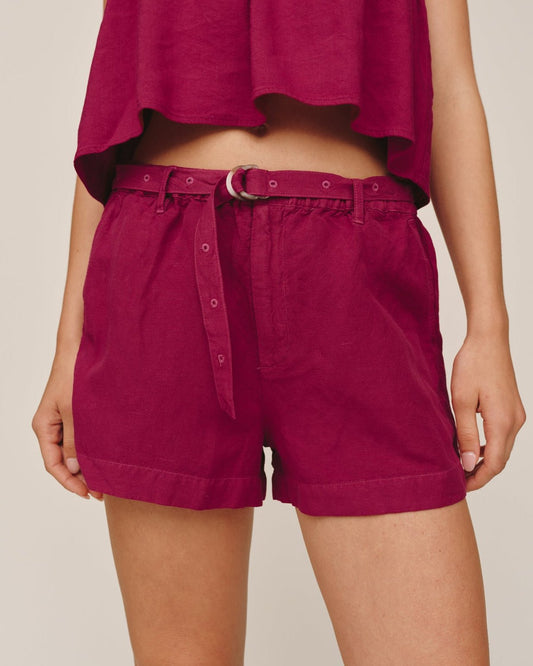 Bella Dahl Eyelet Belted Short - Sangria