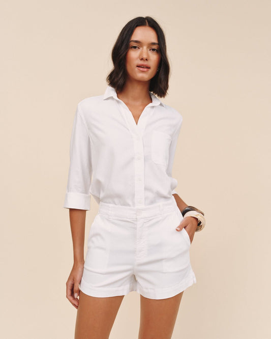 Bella Dahl Side Slit Tennis Short - White