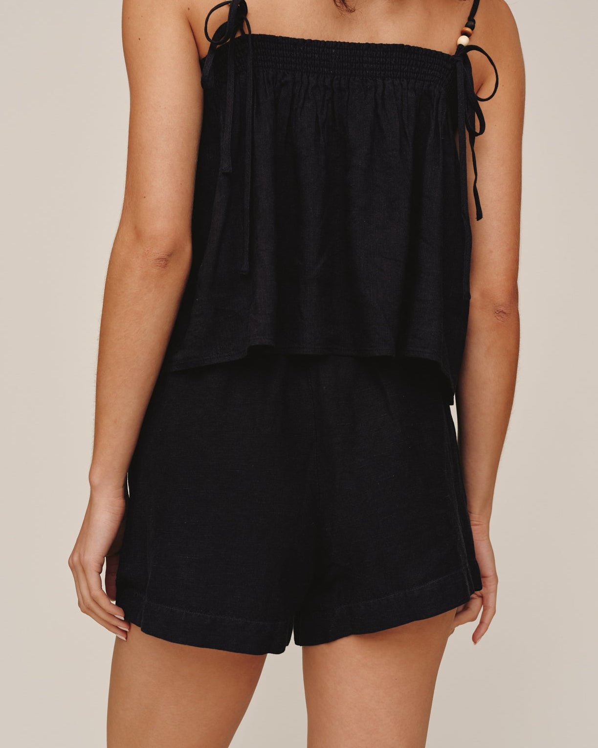 Bella Dahl Eyelet Belted Short - Black