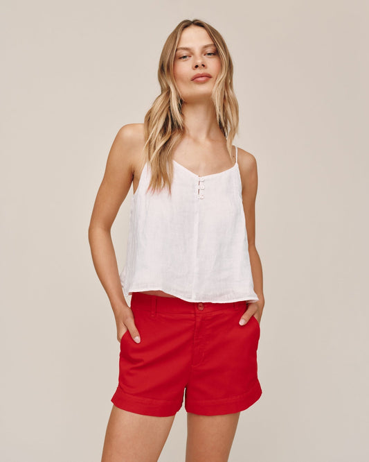 Bella Dahl Side Slit Tennis Short - Scarlet Sand