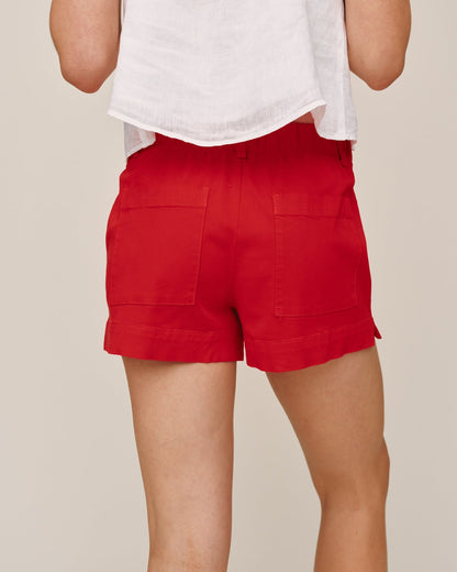 Bella Dahl Side Slit Tennis Short - Scarlet Sand