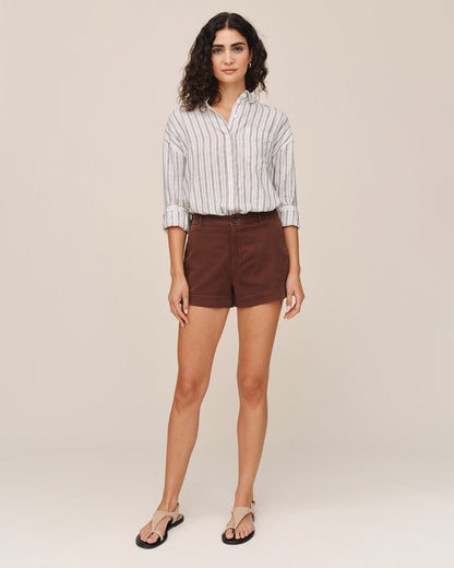 Bella Dahl Side Slit Tennis Short - Sienna Brown