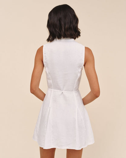 Bella Dahl Sleeveless Seamed Shirt Dress - White