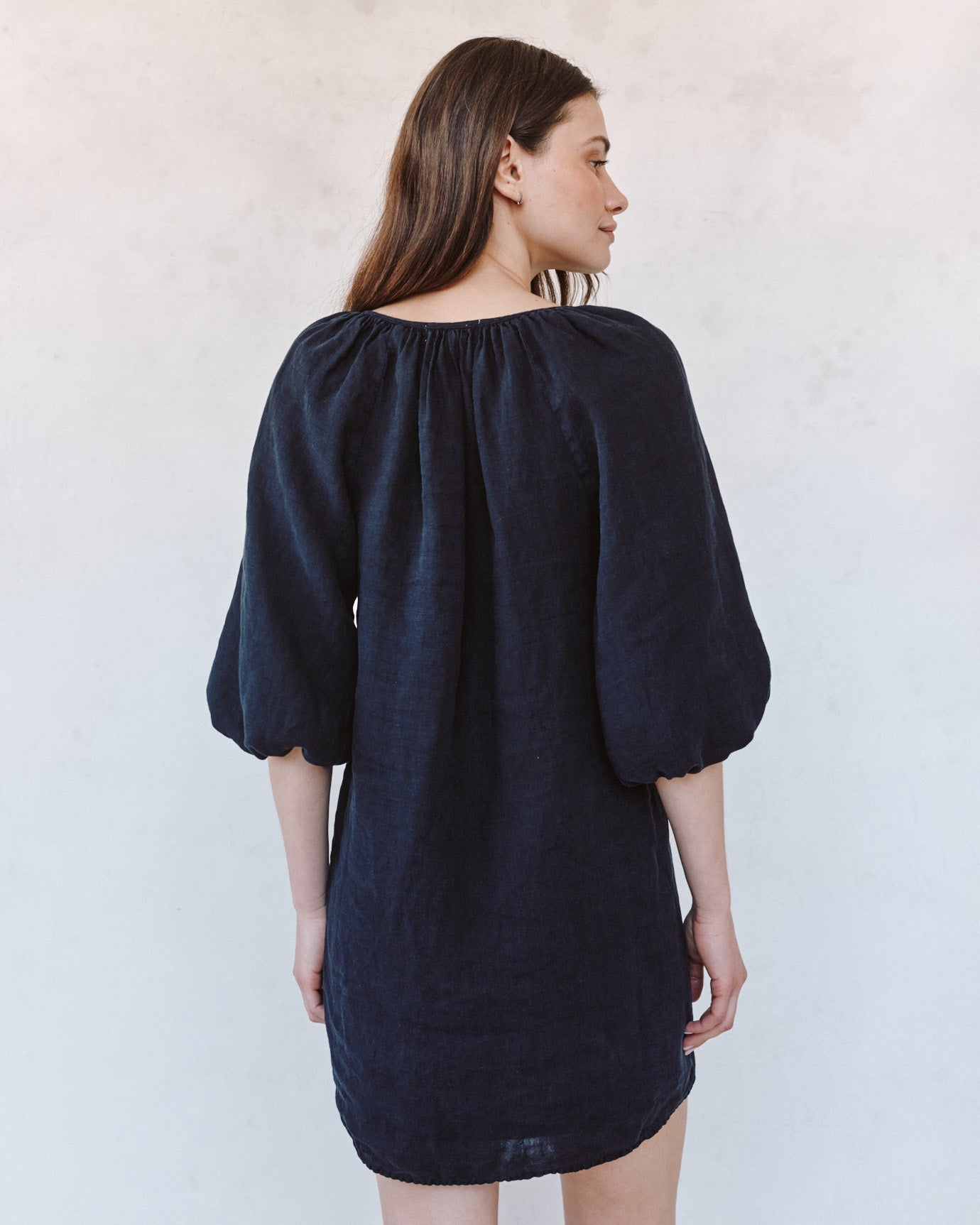 Bella Dahl Pullover Puff Sleeve Dress - Black