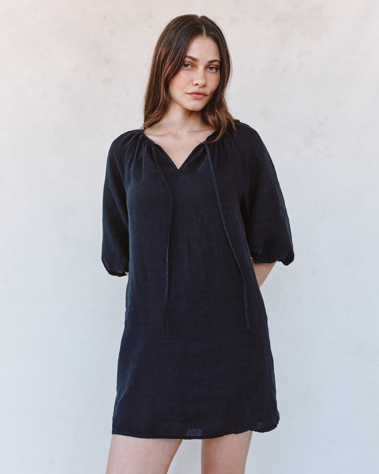 Bella Dahl Pullover Puff Sleeve Dress - Black