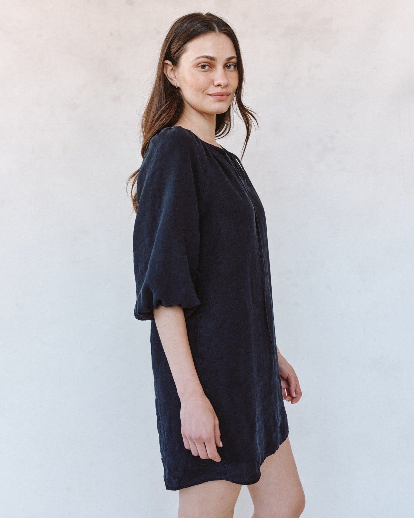 Bella Dahl Pullover Puff Sleeve Dress - Black