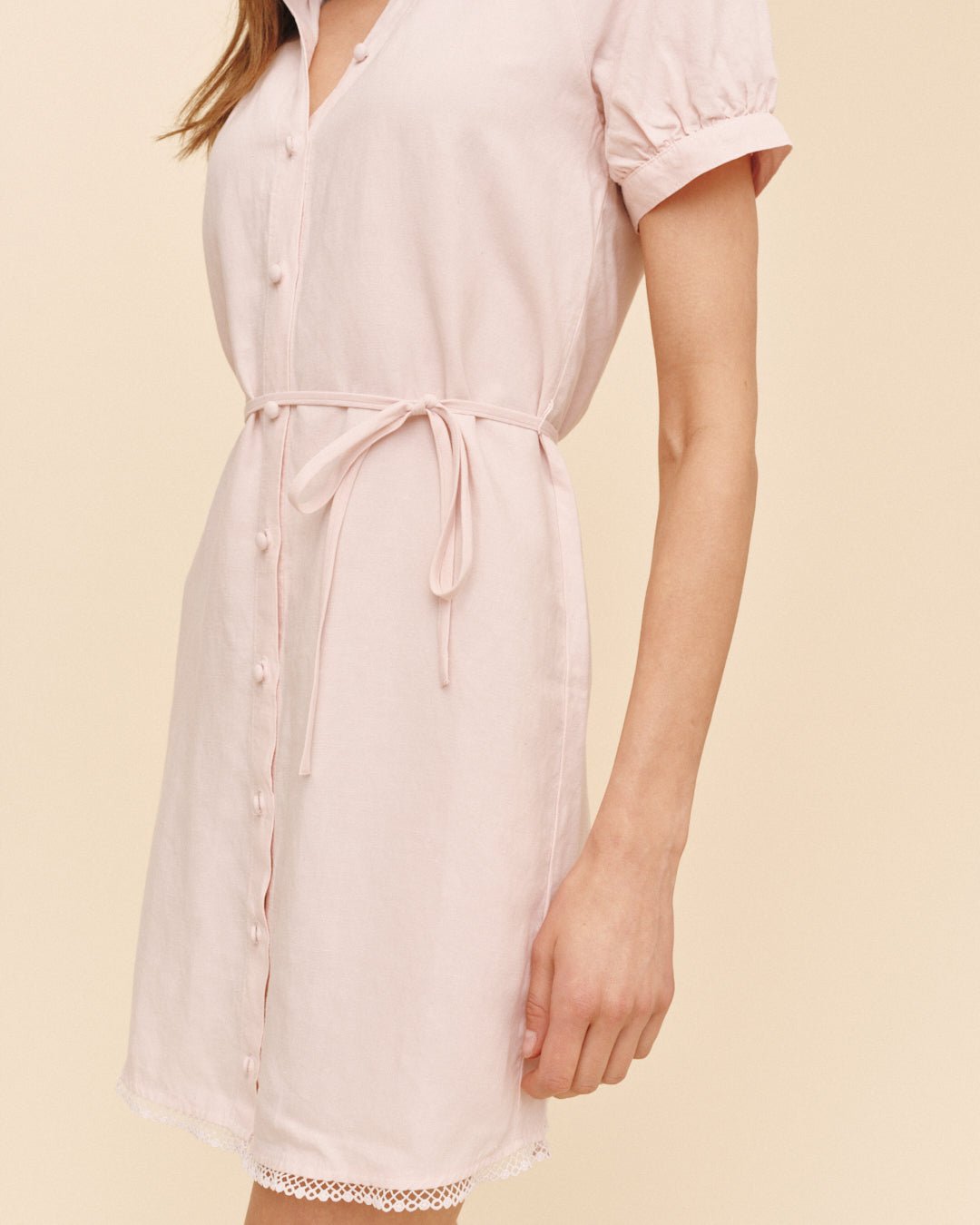 Bella Dahl Short Sleeve Raglan Mini Dress - Ballet Pink
