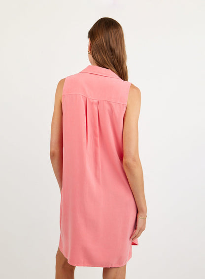 Bella Dahl Sleeveless A Line Dress - Wild Coral