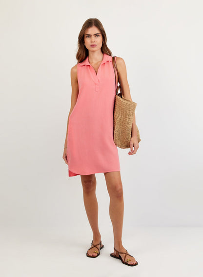 Bella Dahl Sleeveless A Line Dress - Wild Coral