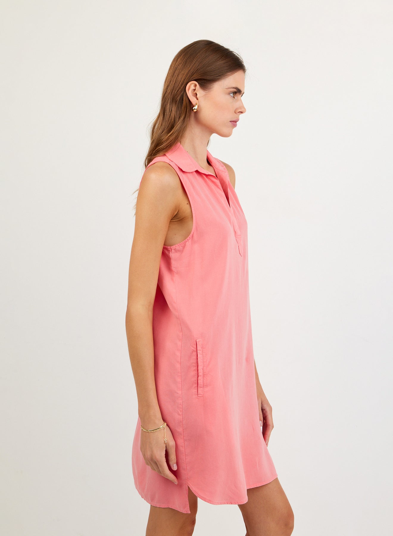 Bella Dahl Sleeveless A Line Dress - Wild Coral