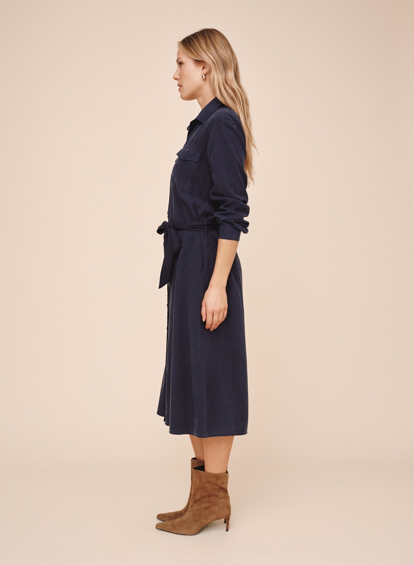 Bella Dahl Patch Pocket Maxi Shirt Dress - Endless Sea