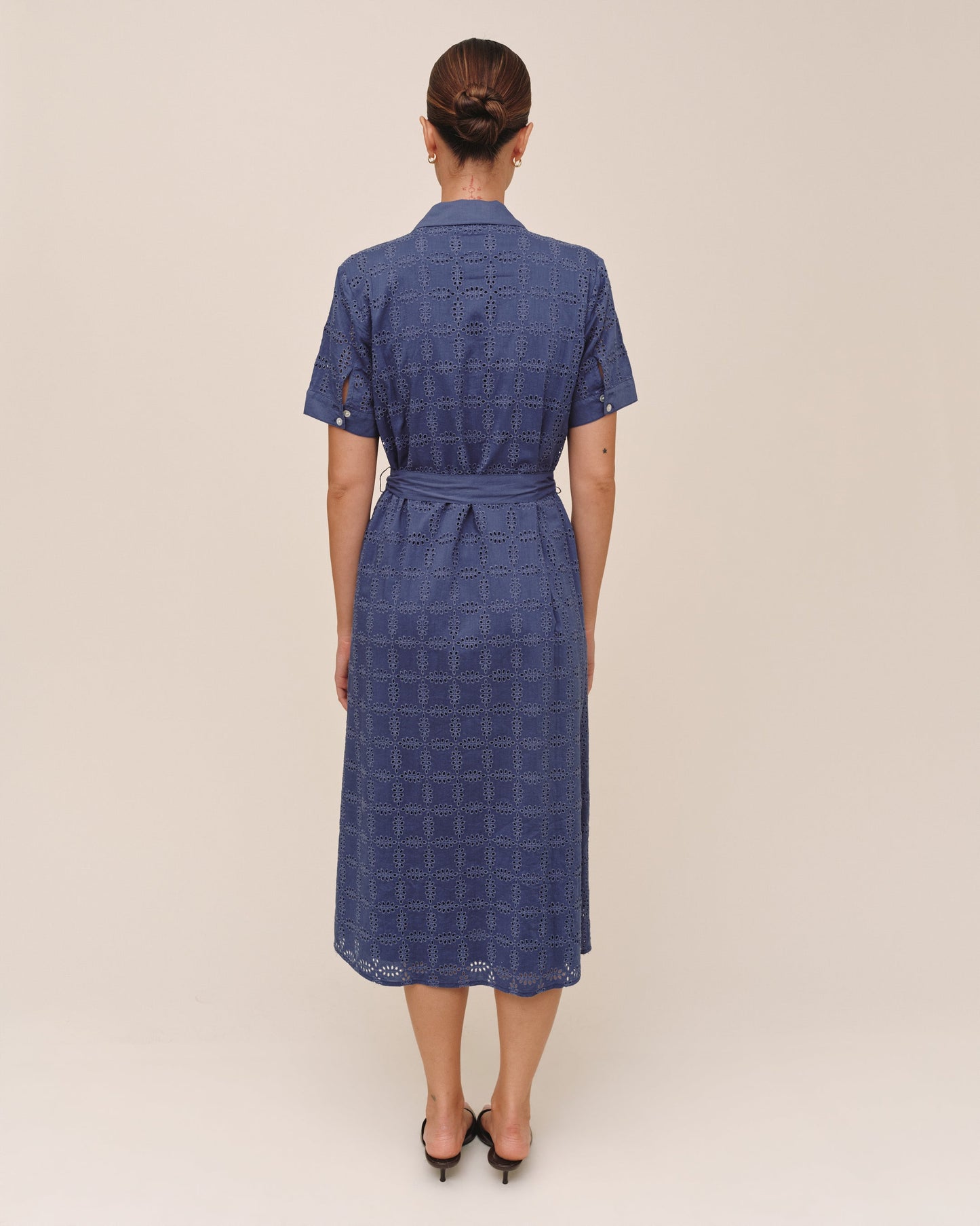Bella Dahl Short Sleeve Midi Shirt Dress - Indigo Blues