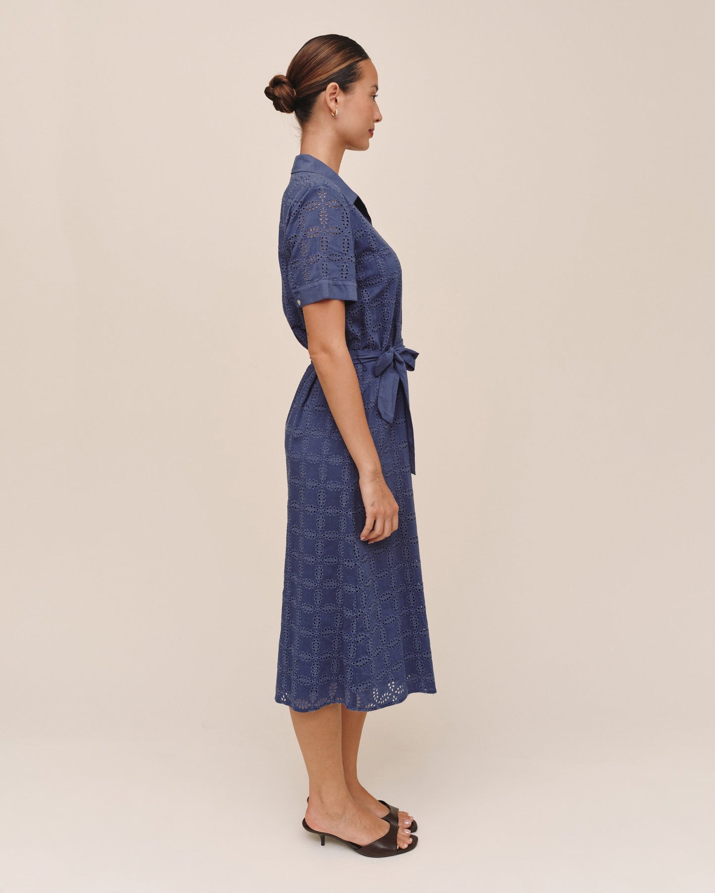 Bella Dahl Short Sleeve Midi Shirt Dress - Indigo Blues