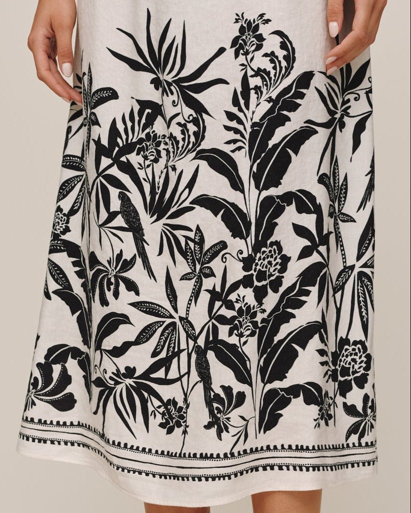 Bella Dahl Tie Strap Maxi Dress - Botanic Border Print