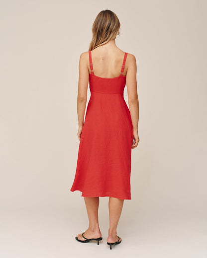 Bella Dahl Apron Midi Dress - Scarlet Sand