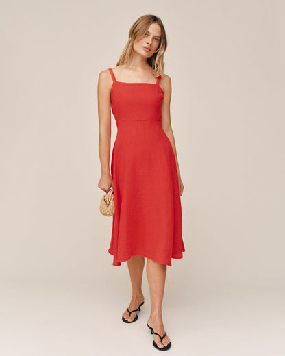 Bella Dahl Apron Midi Dress - Scarlet Sand