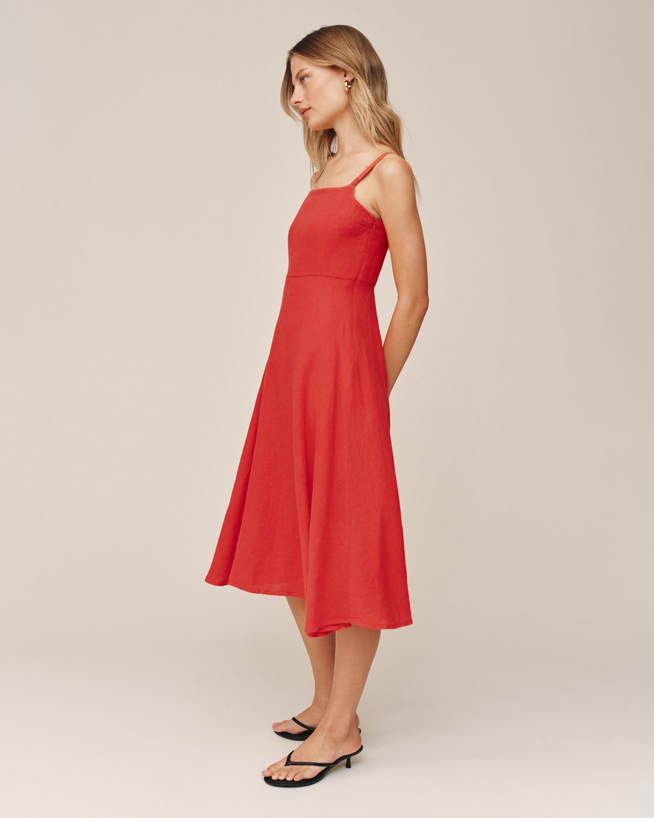 Bella Dahl Apron Midi Dress - Scarlet Sand