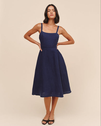 Bella Dahl Apron Midi Dress - Nautical Night