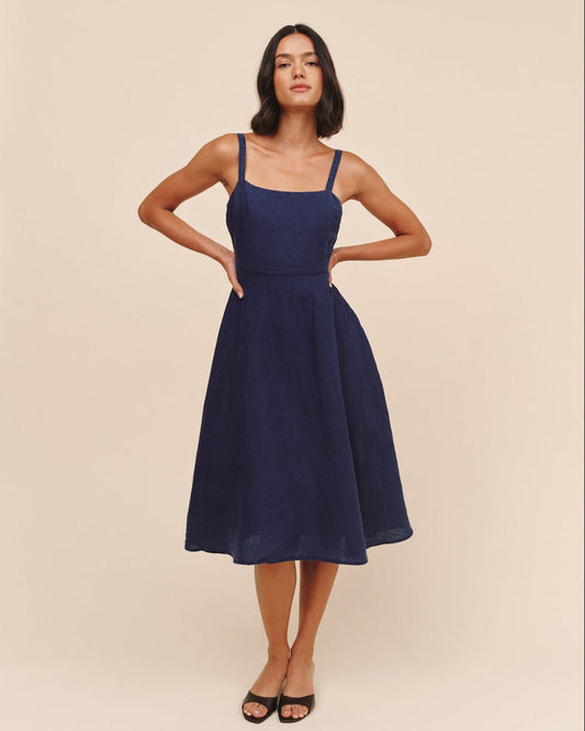 Bella Dahl Apron Midi Dress - Nautical Night