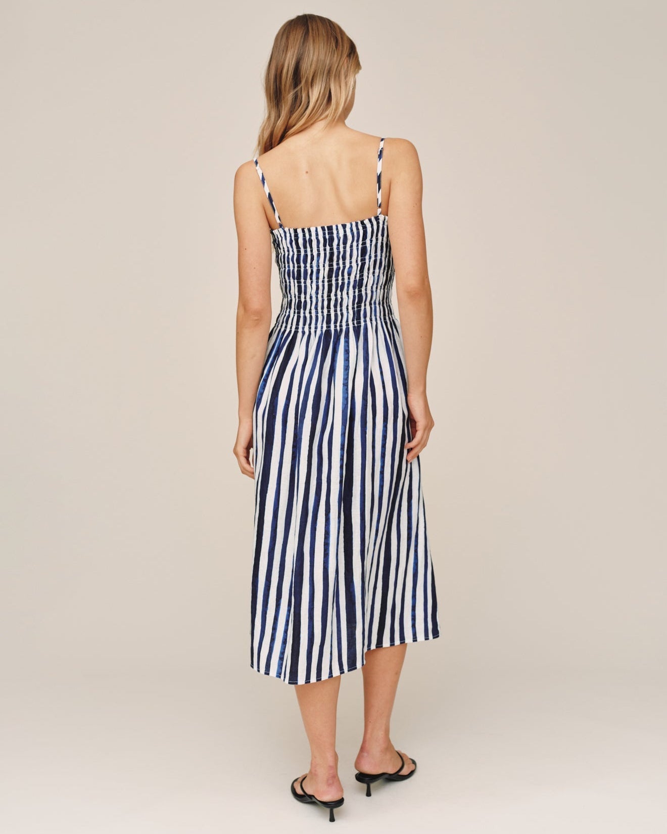 Bella Dahl Smocked Midi Dress - Painted Tides Stripe
