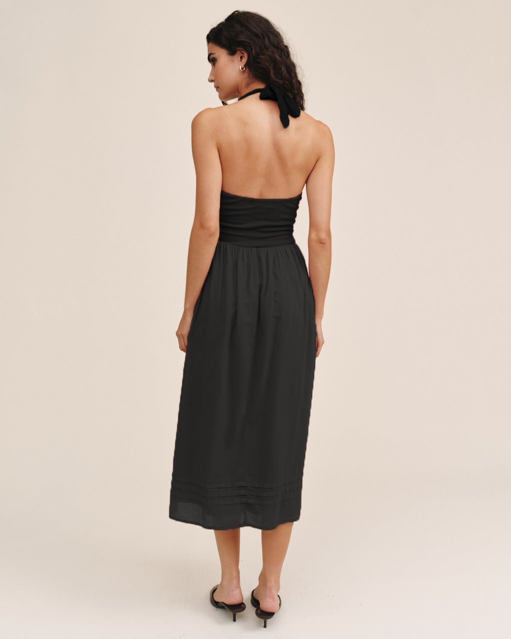 Bella Dahl Halter Neck Mixed Dress - Black