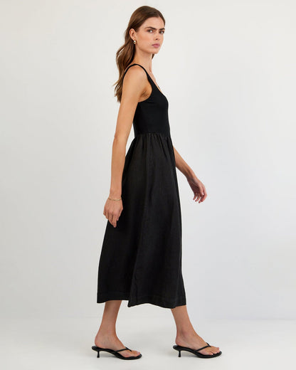 Bella Dahl Sleeveless Knit Combo Dress - Black - Bella Dahl