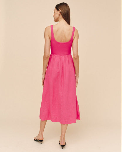 Bella Dahl Sleeveless Knit Combo Dress - Spiced Hibiscus