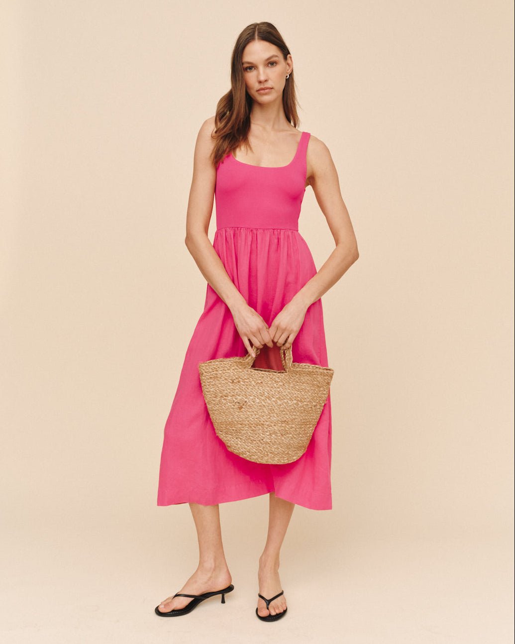 Bella Dahl Sleeveless Knit Combo Dress - Spiced Hibiscus