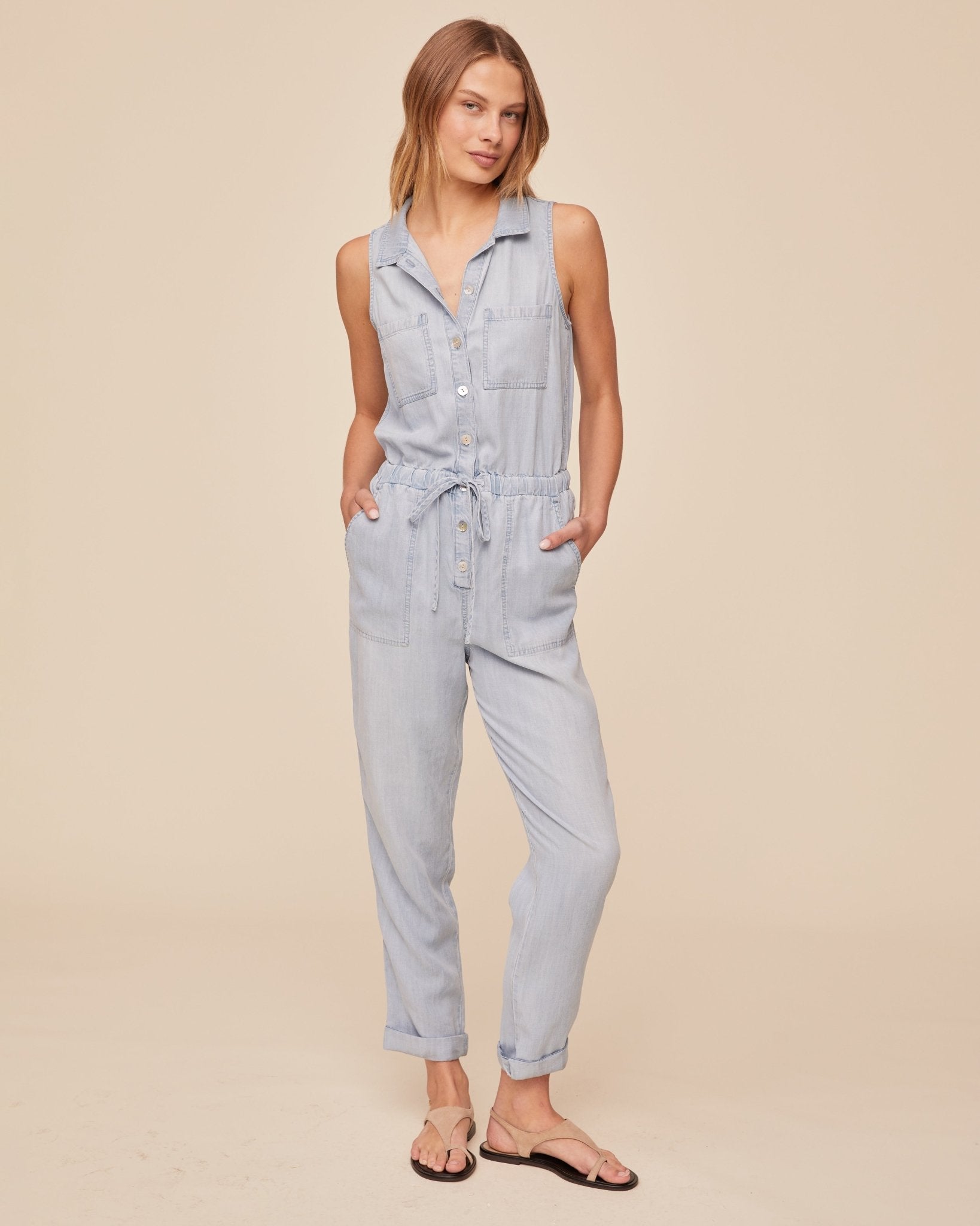 Bella Dahl Pocket Jumpsuit - Light Sunspray Wash