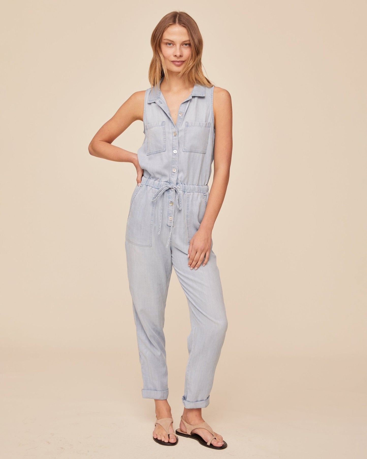 Bella Dahl Pocket Jumpsuit - Light Sunspray Wash