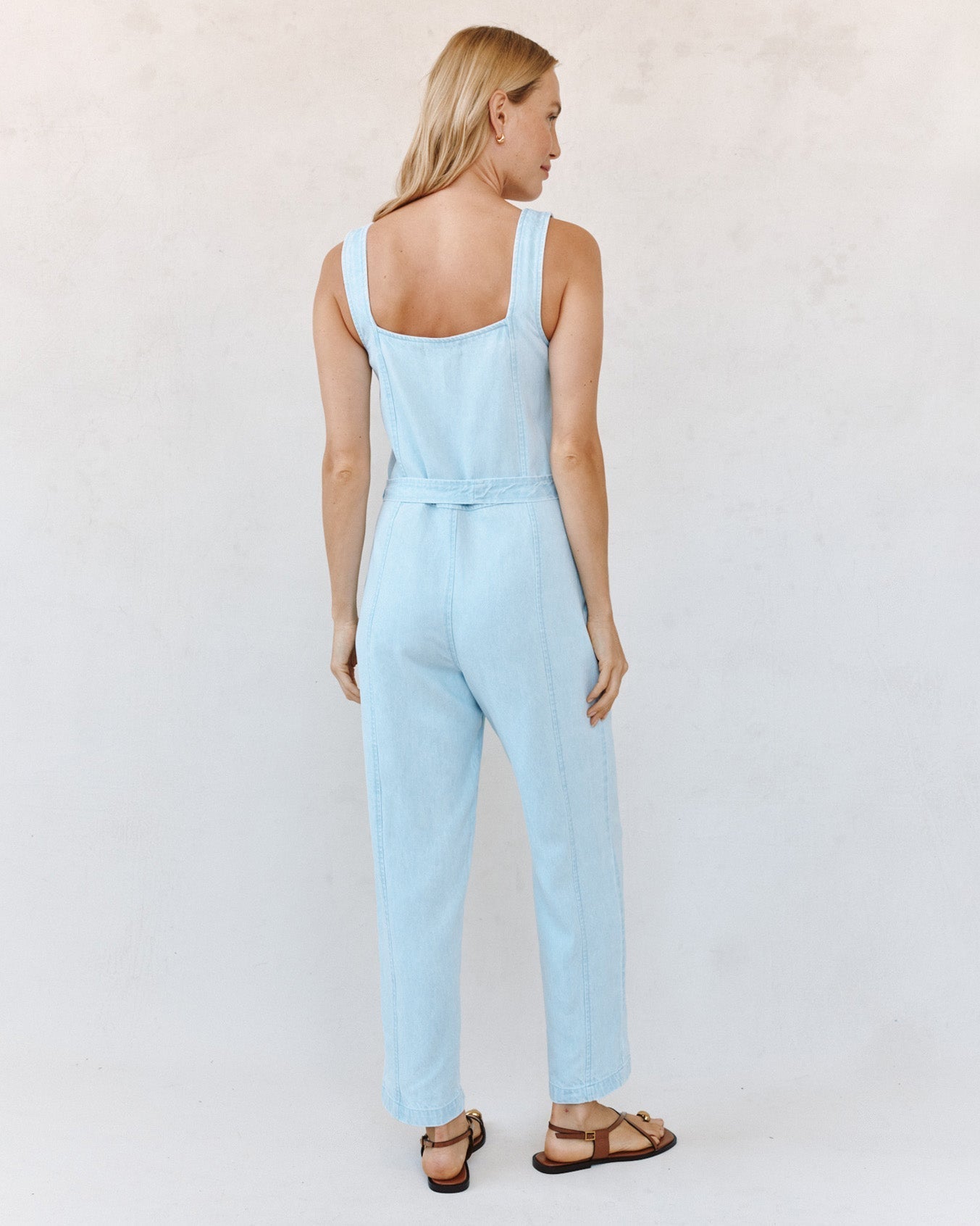 Bella Dahl Square Neck Jumpsuit - Coastal Fade Wash