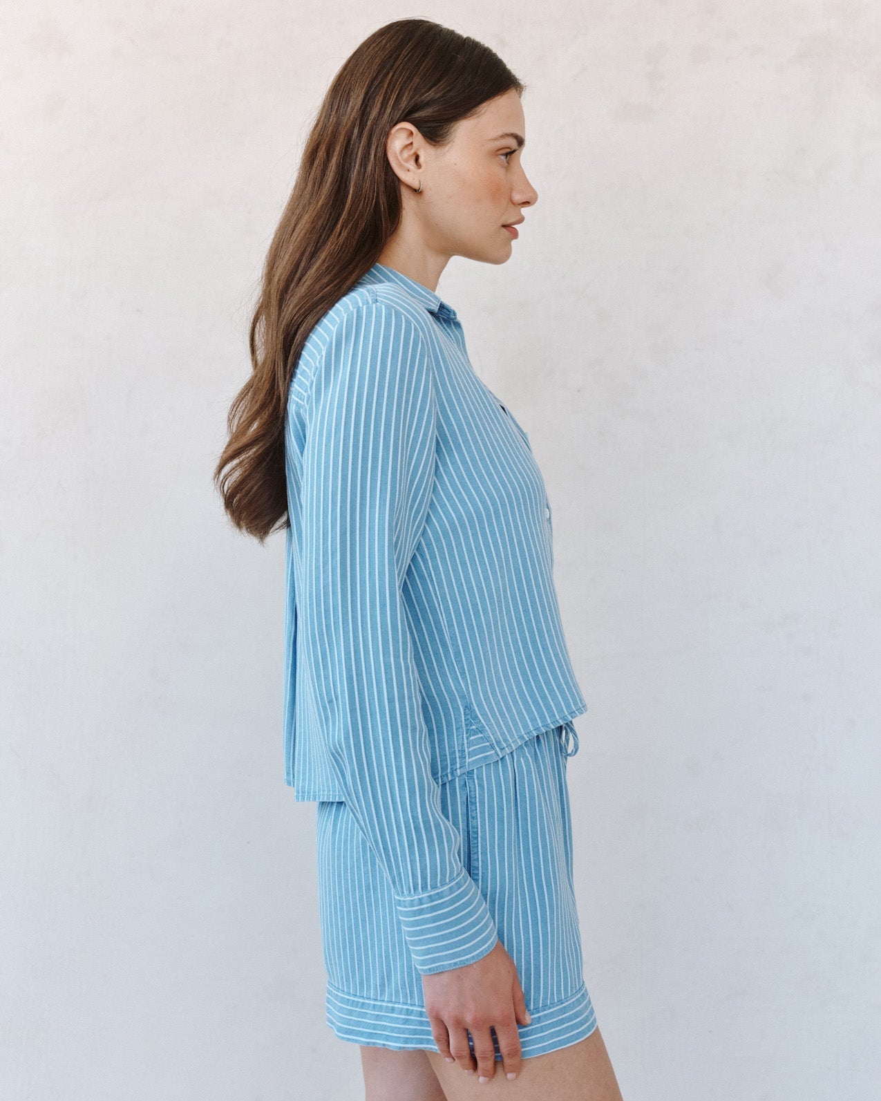 Bella Dahl Mixed Stripe Button Down Shirt - Coastal Stripe Wash