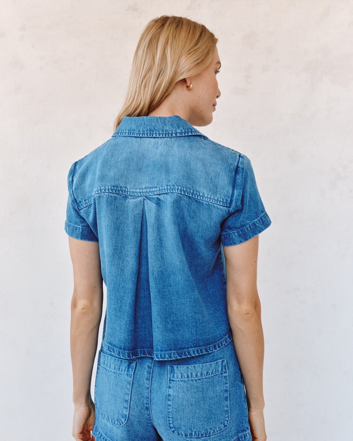 Bella Dahl Short Sleeve Flap Pocket Shirt - Spring Horizon Wash