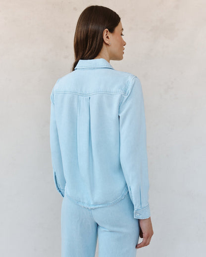 Bella Dahl Two Pocket Fray Hem Shirt - Coastal Fade Wash