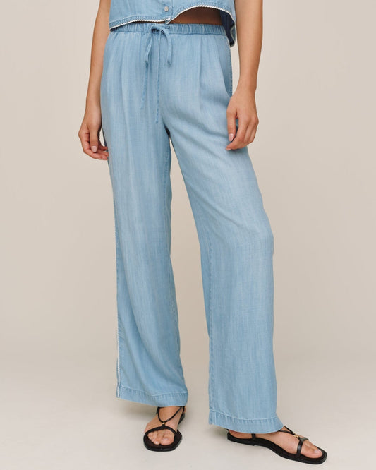 Bella Dahl Scallop Side Seam Pant - Ombre Mist Wash