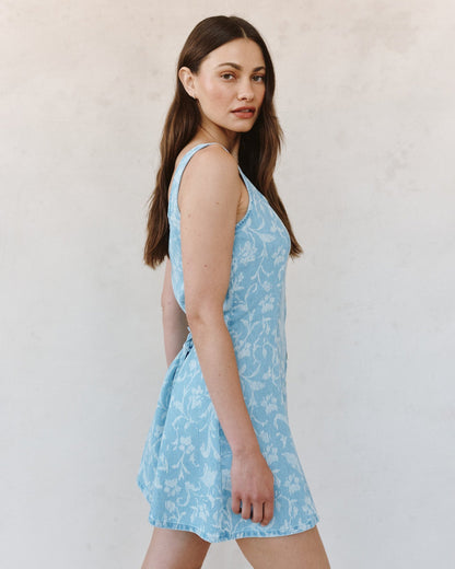 Bella Dahl Sleeveless Button Front Fitted Dress - Vintage Fleur Denim