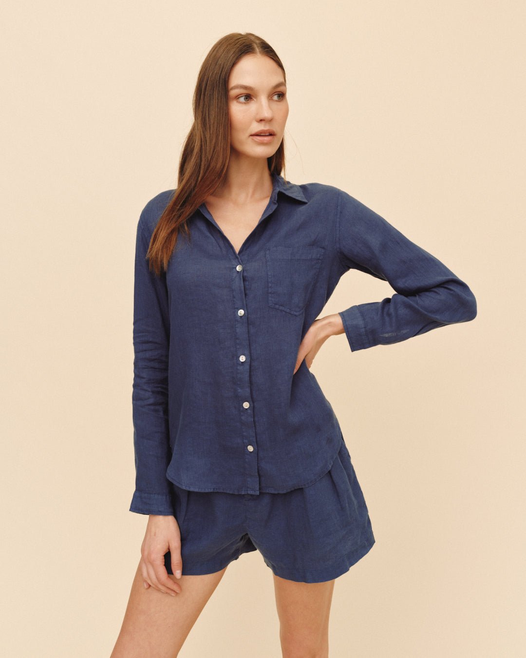 Bella Dahl Pocket Button Down - Midnight Surf