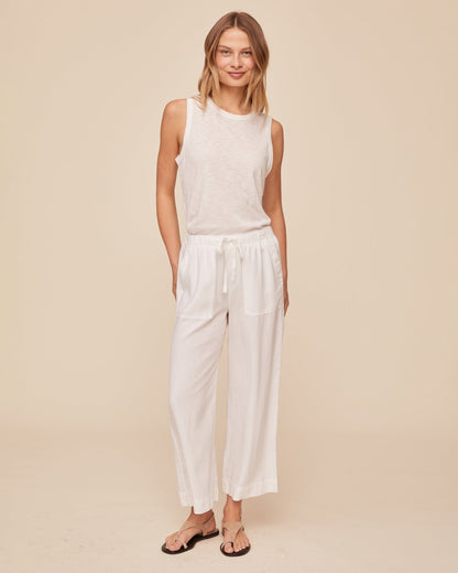 Bella Dahl Easy Pocket Wide Leg Crop - White