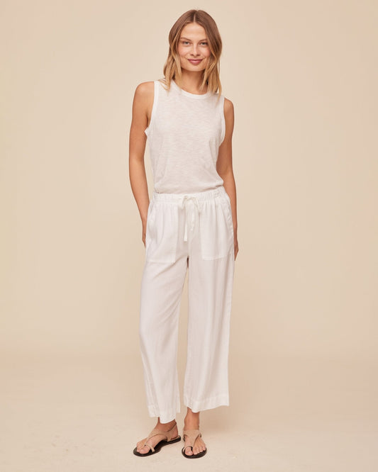 Bella Dahl Easy Pocket Wide Leg Crop - White